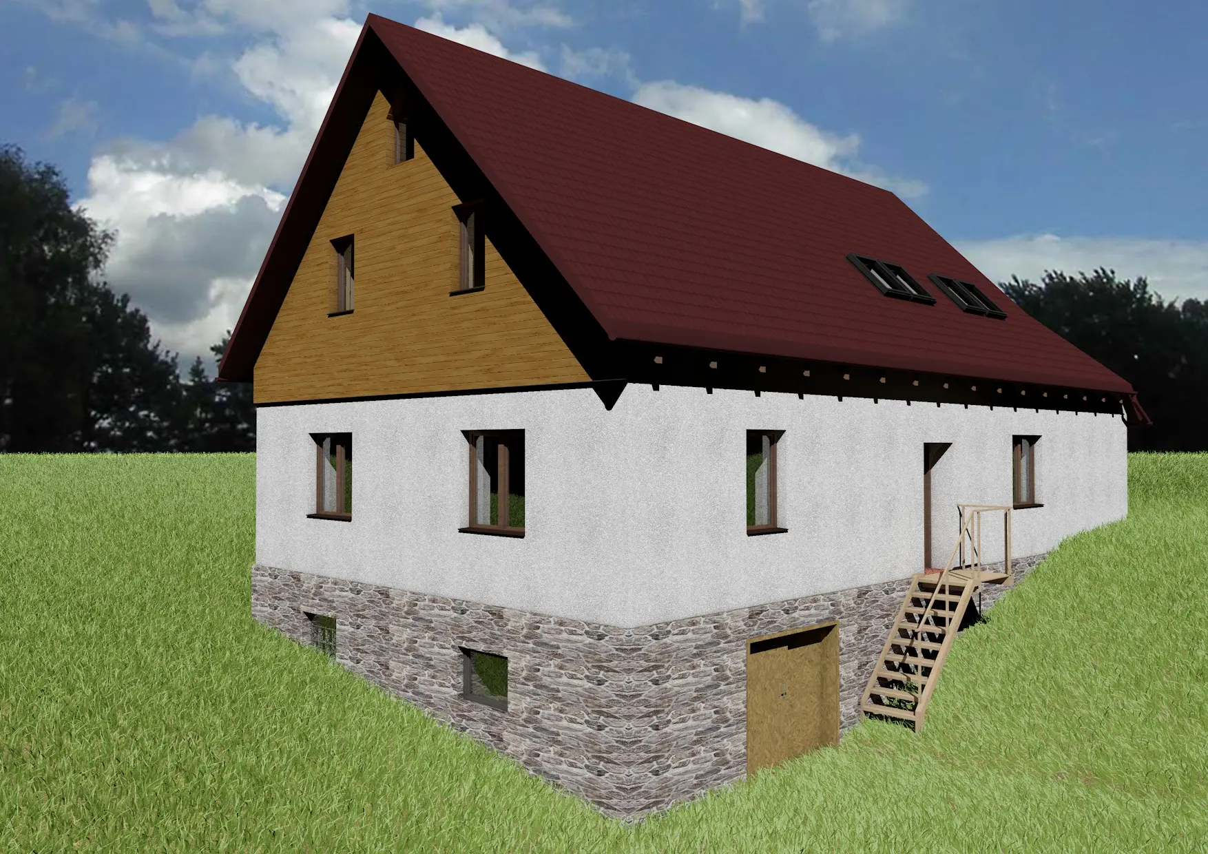 Rodinný dům v Nové Vésce - projektová dokumentace dodatečného povolení stavby